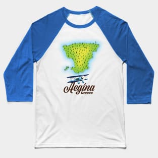 Aegina Greece Map Baseball T-Shirt